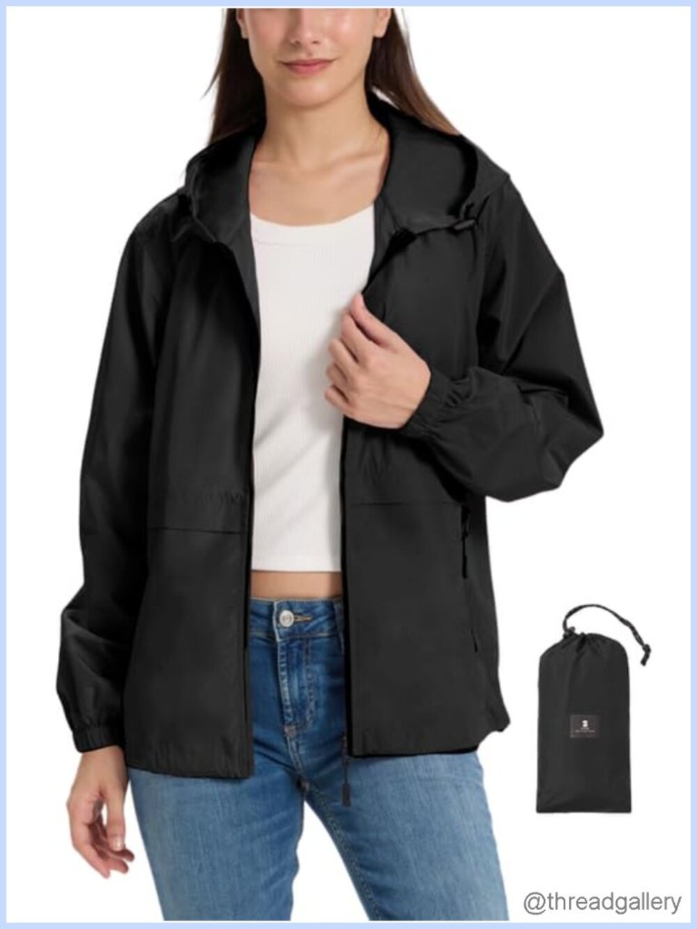 SaphiRose Lightweight Waterproof Rain Jacket Packable Raincoat